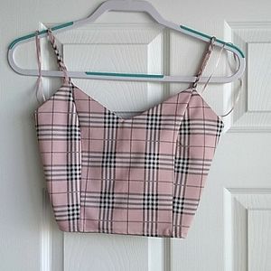 Plaid Pink Crop Top